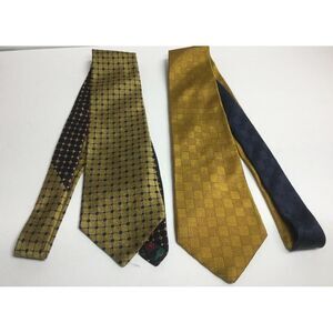 Tommy Hilfiger Mens‎ Designer Dress Neckties Silk Neck Ties Gold Lot Of 2